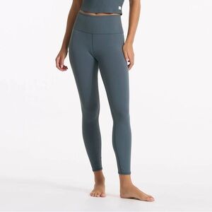 Vuori Ribbed Studio Leggings - Dark Blue/Grey